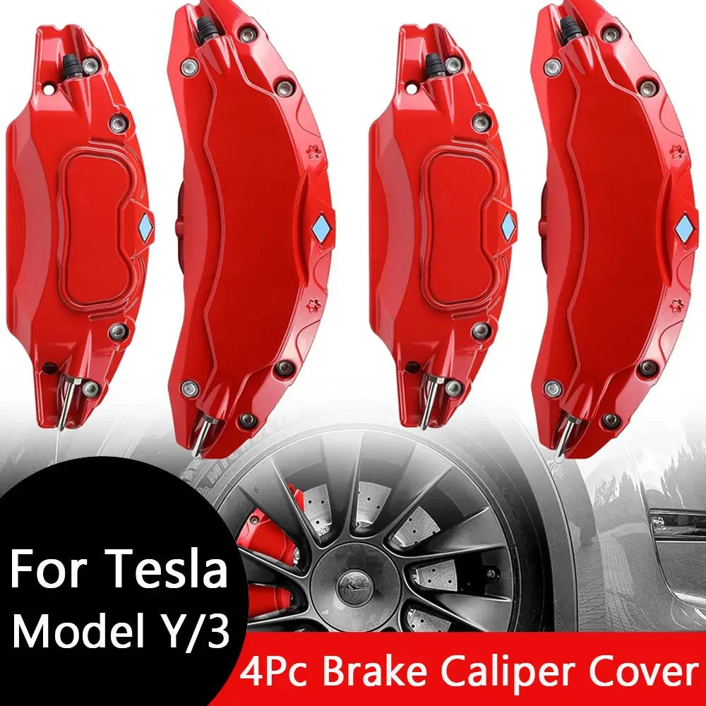 4Pc Brake Caliper Cover for Tesla Model 3 Y | Aluminum Alloy Car Modification Accessories