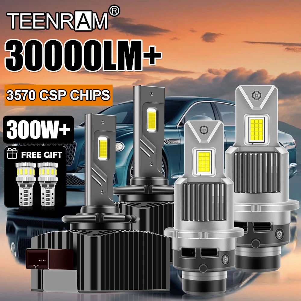 D1S D3S Canbus LED Headlight 30000LM | 300W Turbo Car Lamps for Xenon Replacement