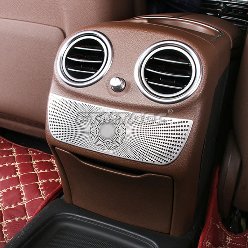 Car Rear Armrest Exhaust Air Vent Outlet Speaker Horn Decorative Cover Trim For Merce alternate view