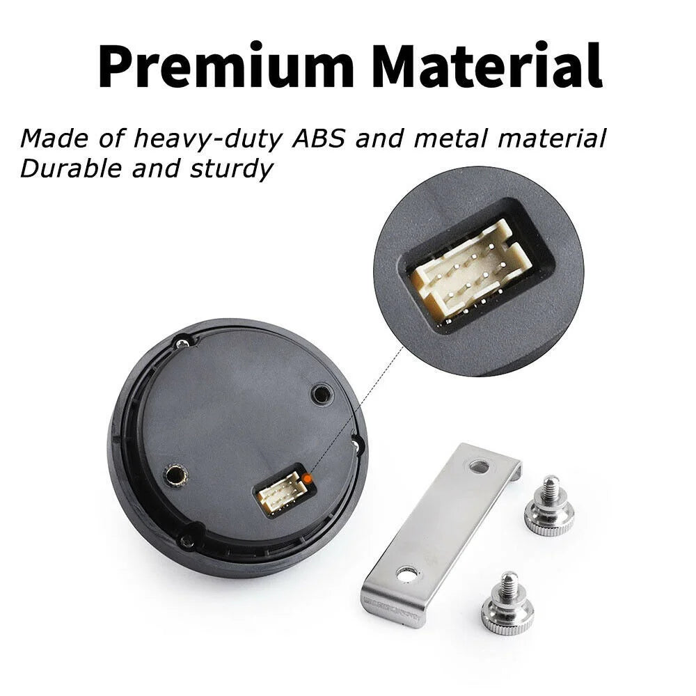 2'' 52MM Car Digital Exhaust Meter | 15psi Fuel Pressure Gauge with Water Temperature an detail view