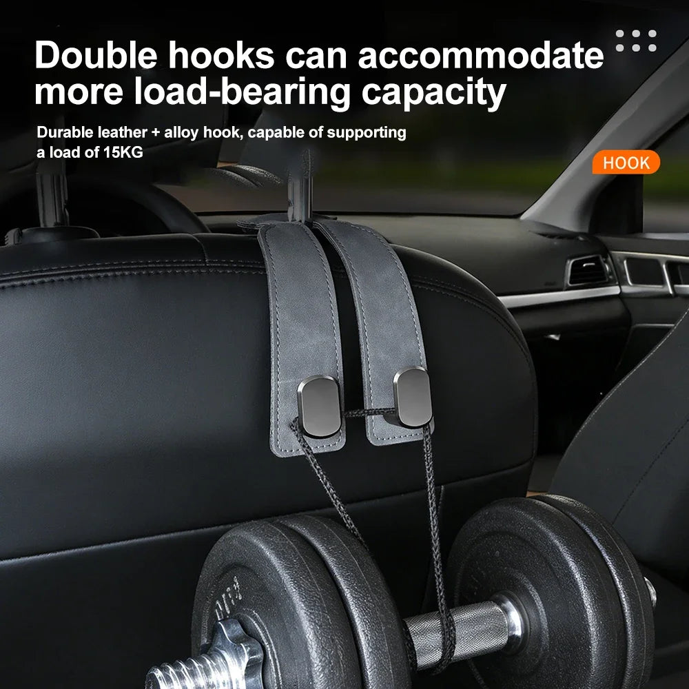 Suede Metal Car Headrest Organizer Hook 20 KG