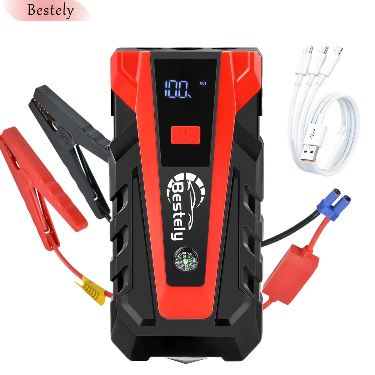 Jump Starter Power Bank 12V Booster for Car Start 3000A Battery Quick Charger Portable close-up view
