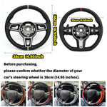 2PCS Universal Round Car Steering Wheel Cover Winter Fur Warm Carbon Fiber Leather An alternate view