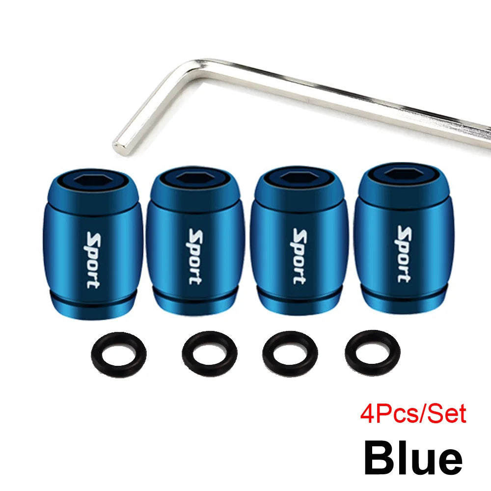 Anti Theft Tire Valve Caps with Rubber Seal | Universal Stem Covers for Car SUV Bik additional angle
