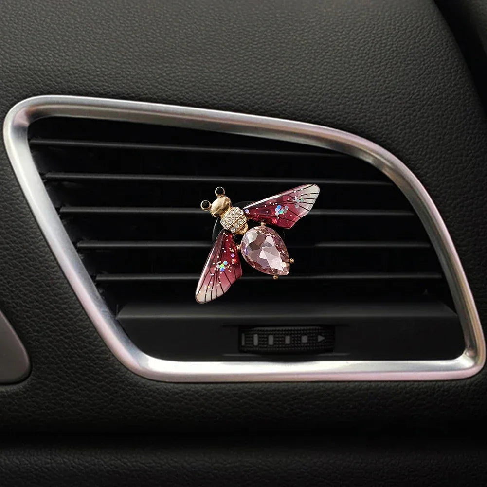 Butterfly Car Perfume Clip Dragonfly Shape Shiny Rhinestone Auto Air Outlet Freshener Perfume Clip for Car Accessories Interior