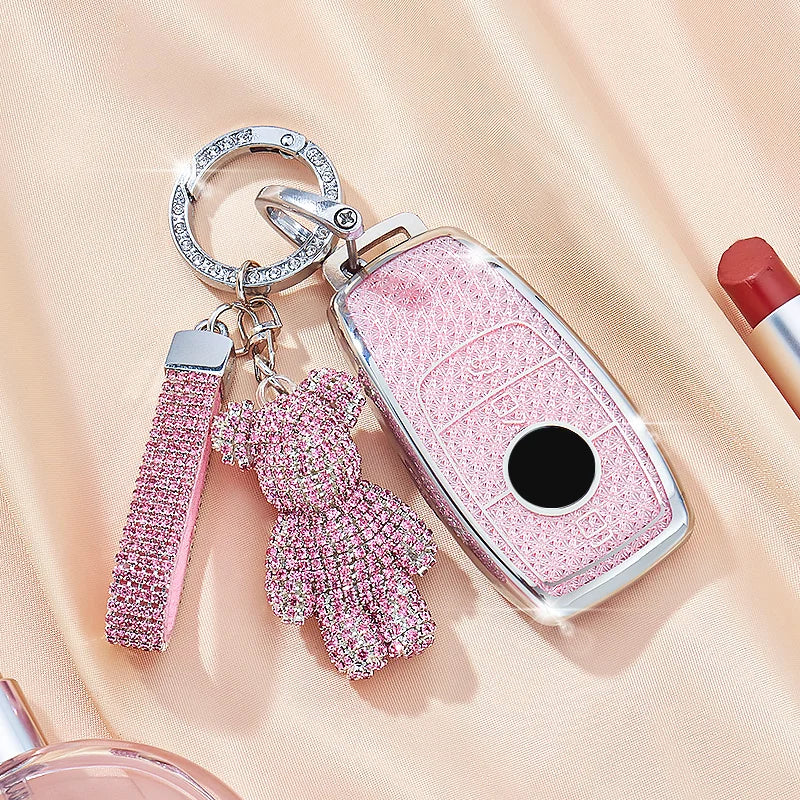 Luxury Diamond Pattern TPU For Mercedes Benz A C E S G Class GLC GLS W177 W205 W213 W222 X167 AMG Remote Car Key Case Cover Fob