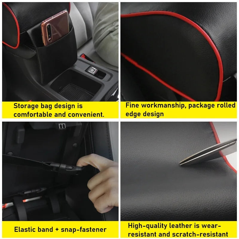 Ergonomic Soft Artificial Leather Car Armrest Pad Automotive Interior Center Console Box Protective Seat Cover with Curve Shape