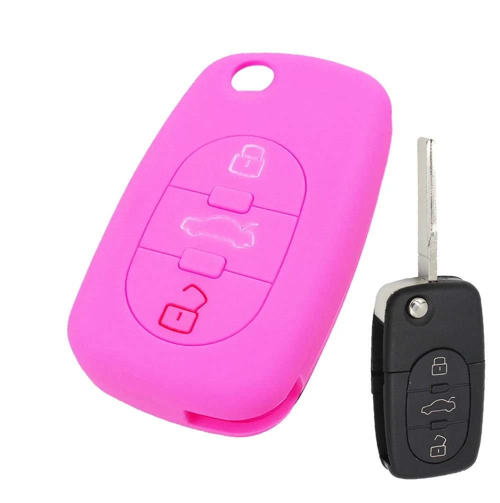 Silicone Key Fob Cover for Audi 3 Button Flip Key detail view