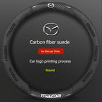 Mazda Carbon Fiber & Leather Steering Wheel Cover | Premium Interior Upgrade additional angle