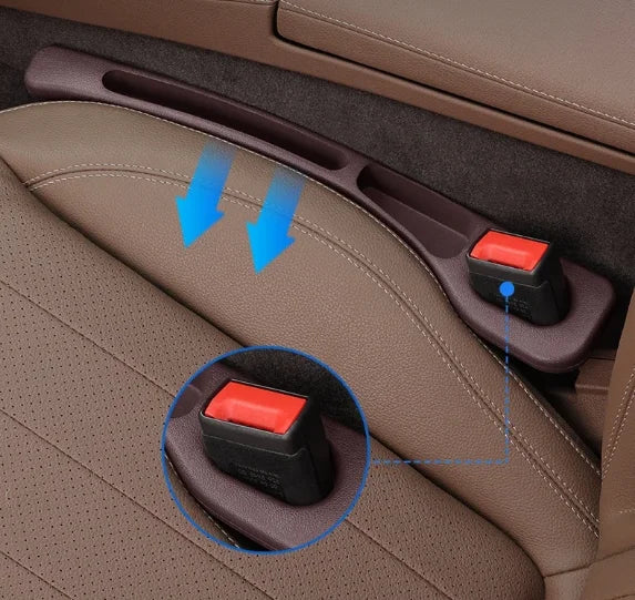 2Pcs Car Seat Gap Filler Organizer PU Universal Car Seat Gap Anti-leak Stopper Strip S close-up view
