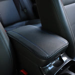 Color-Matched Double-Strand PU Leather Check-Pattern Embossed Car Armrest Pad Center Console Pad Car Decoration Item