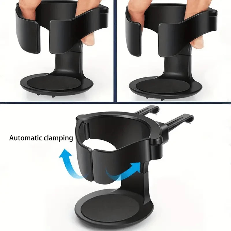 Adjustable Car Vent Cup Holder with Sponge Base | Secure Grip for Bottles and Cans lifestyle view