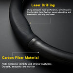 Universal Car Steering Wheel Cover Carbon Fiber Leather Three-dimensional Anti Slip, Tim detail view
