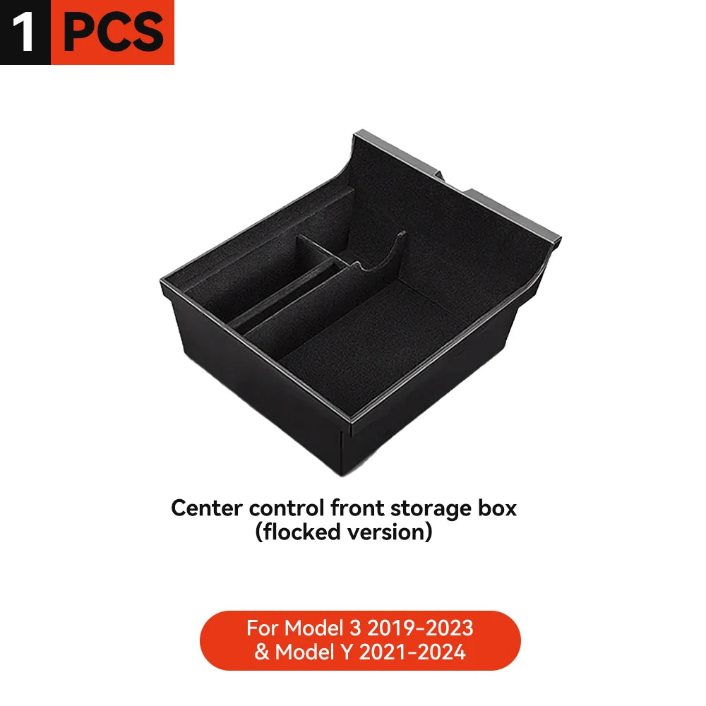 Car Storage Box for Tesla Model 3/Y Highland | Center Console Hidden Organizer detail view