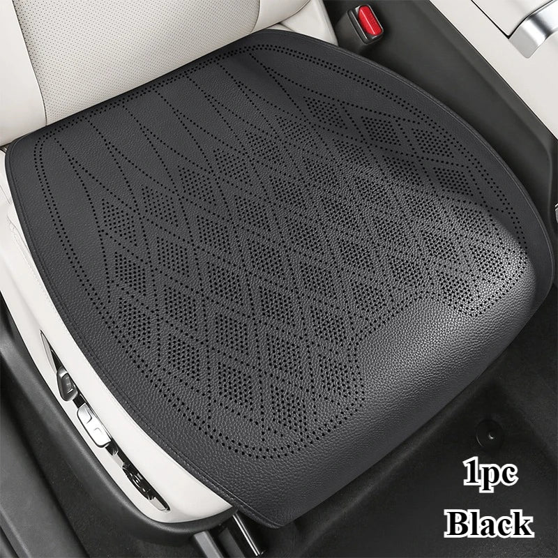 Premium Nappa Leather Car Seat Covers Laser Perforated for Airflow Ultra Soft Anti Sli close-up view