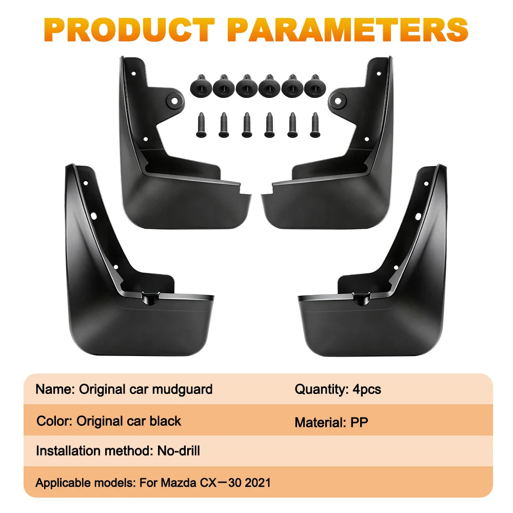 For Mazda CX-30 CX30 2021 2022 2023 4PCS Wheel Mudflaps Mazda Front Rear Mudguards Sp alternate view