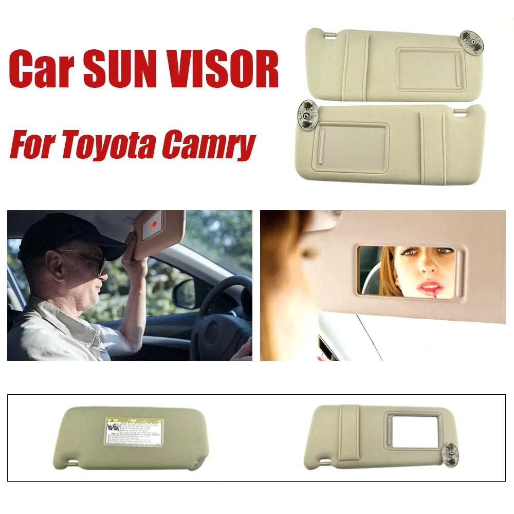 For 2007-2011 for Toyota Camry Hybrid Sun Visor Replacement Beige Driver Car Sun Shade With Makeup Mirror
