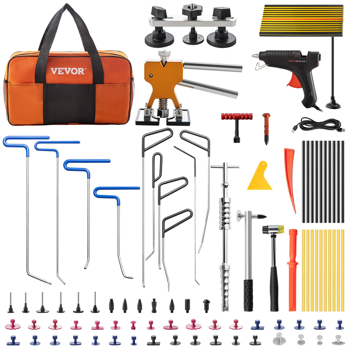SucceBuy Paintless Dent Removal Rods Stainless Steel Rods Car Dent Repair Kit Glue Puller Kit for Auto Dent Removal Door Dings