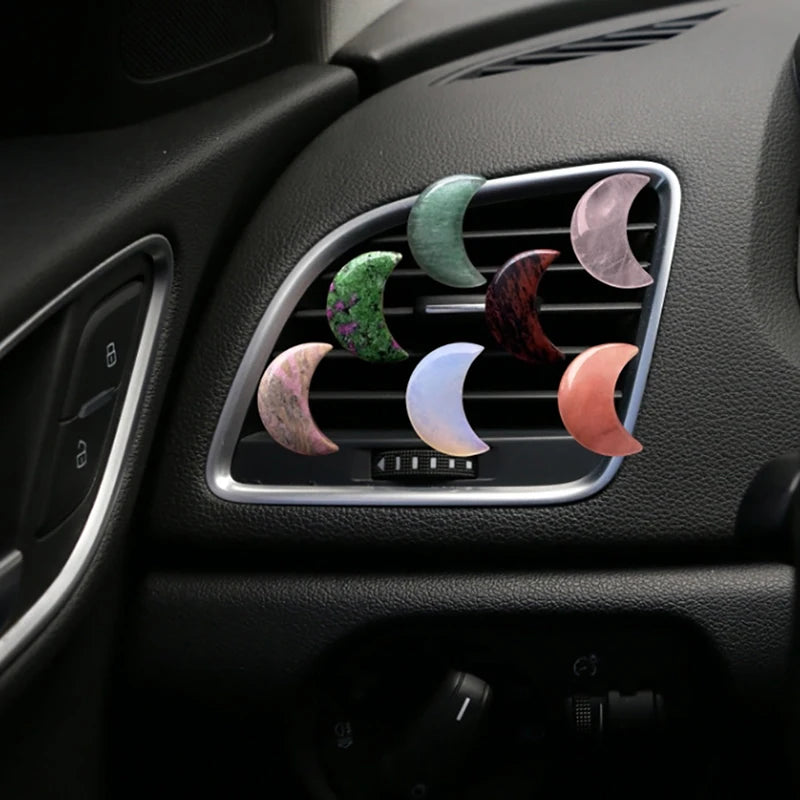 Crescent Moon Car Air Vent Clip Cute Ornament For Women Auto Air Outlet Interior Decoration Accessory