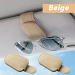 Sunglasses Holder Is Suitable for Car Sun shades Magnetic Leather Sunglasses Clip and close-up view