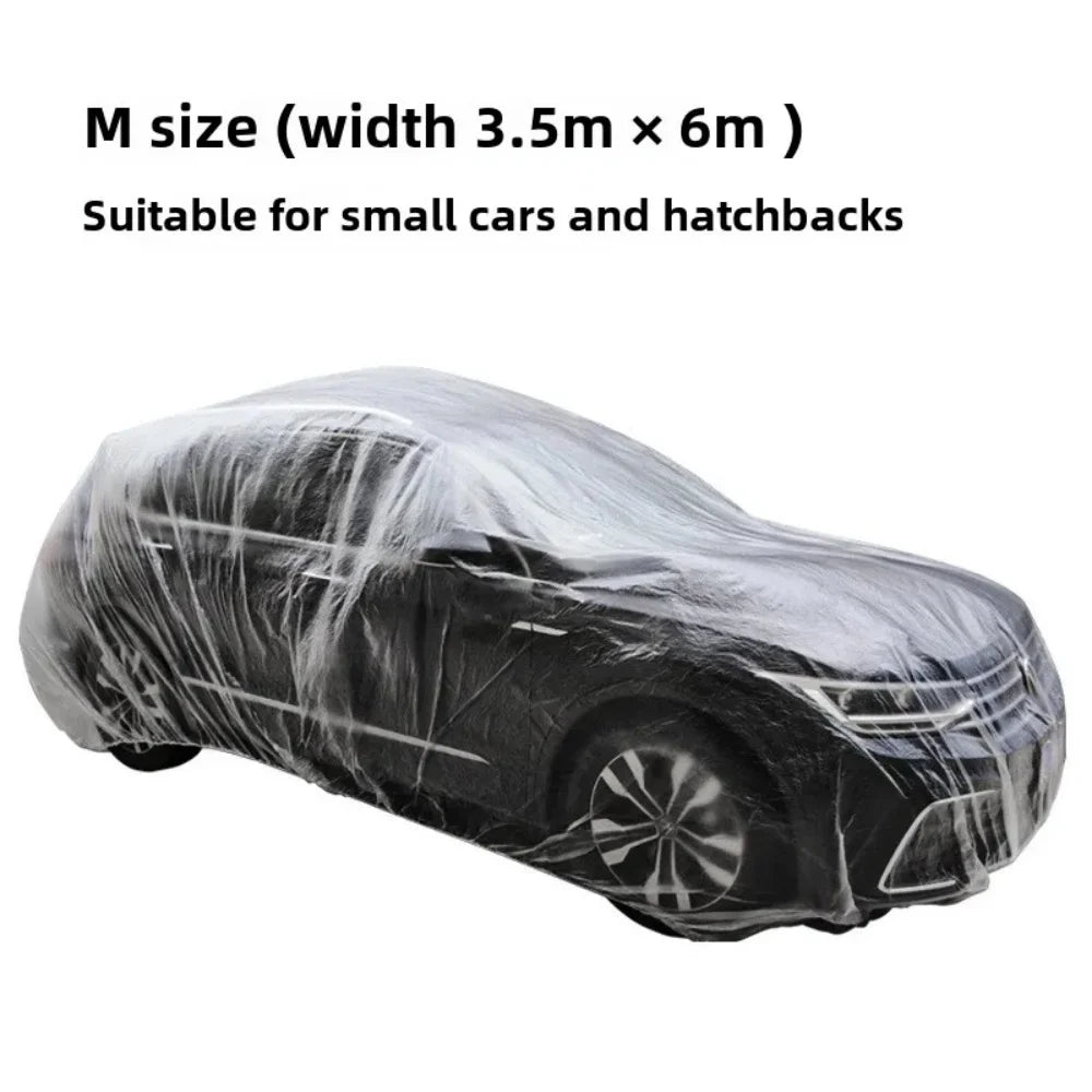 Disposable Transparent Car Cover Universal Dustproof Scratch Free Auto Protector For Indoor Use Vehicle Exterior Protection