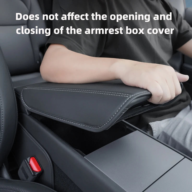 For Tesla Model Y Juniper Model 3 Highland Car Arm Rest Cushion Center Console Armrest Box Cover Pad Elbow Support Rest Cushion