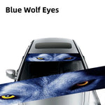 3D Effect Car Front Windshield Sticker | Ghost Pattern Wolf Eyes Decal alternate view