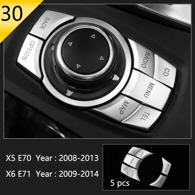 Car Styling For BMW X5 X6 E70 E71 Console Gearshift Frame Decorative Trim Strips St additional angle