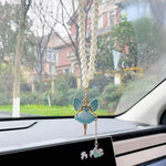 Fashion Angel Girl Car Interior Decoration, Exquisite Diamond Inlaid Car Rearview Mirror  Pendant Accessories Gift Hanging