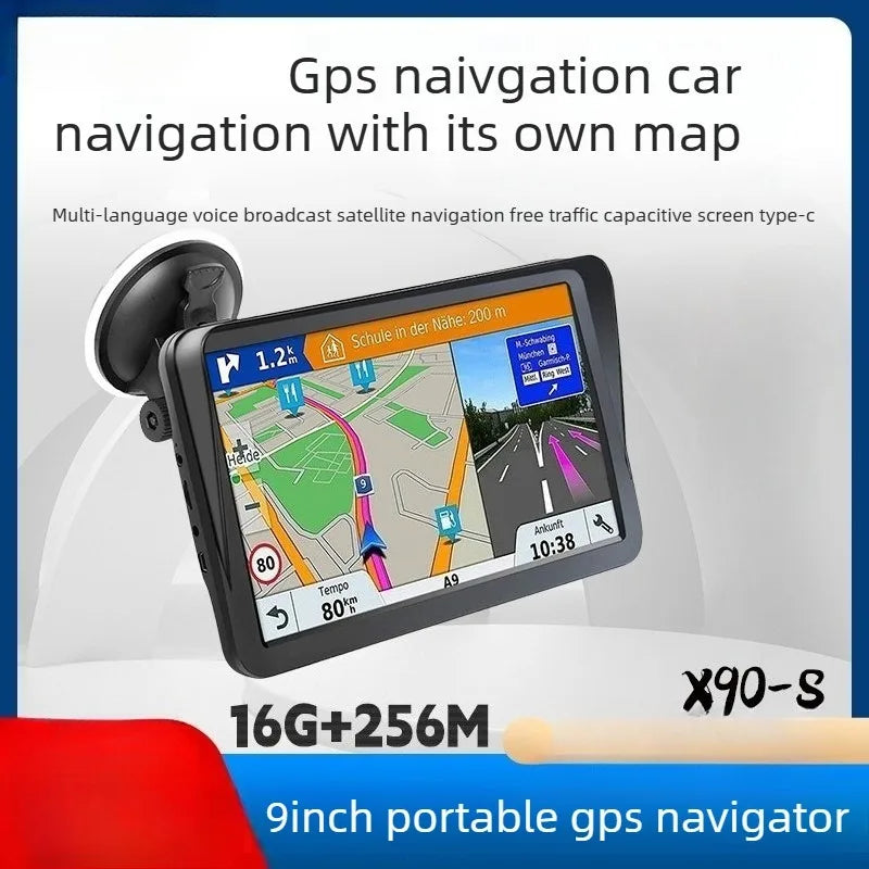 X90-S Portable Universal 9inch Gps Navigator Car Gas Truck Large Screen 16g+256m Multi-functional To