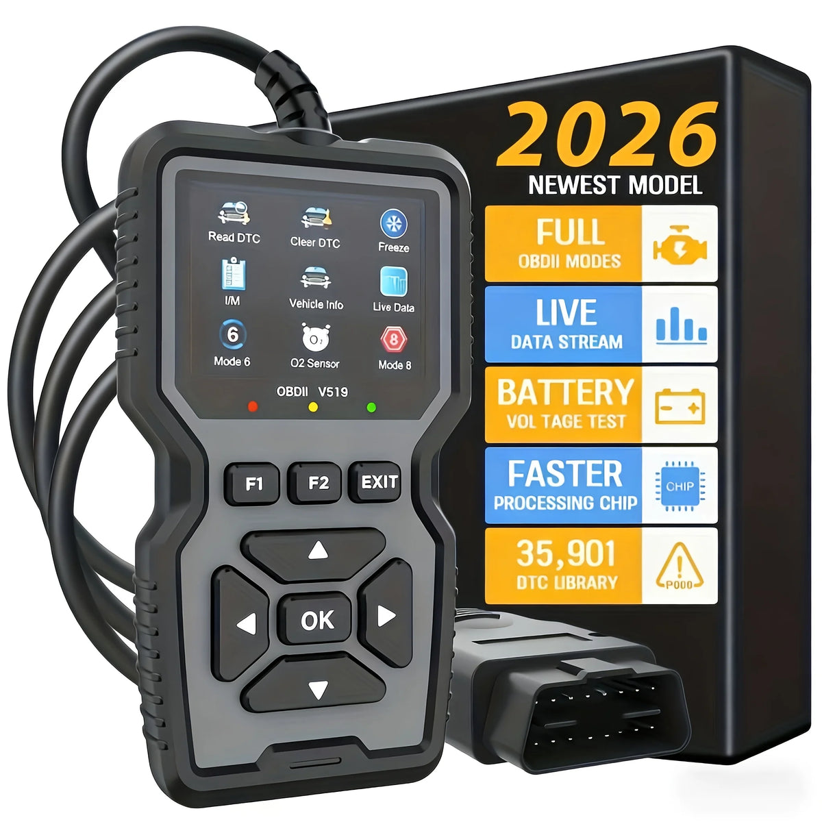 V519 Professional Obd2 Scanner - Usb-Powered Automotive Diagnostic Tool with Real-Time D detail view