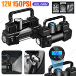 12V Metal Air Compressor Portable Dual Cylinder Auto Inflatable Pump 150PSI | Heavy D alternate view