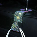 2Pcs  Car Seat Back Hook Bling Diamond Hanger Backseat Auto Back Universal Headrest  Storage Holder Car Interior Accessories