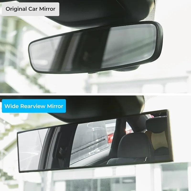 Car Interior Rear View Mirror Wide Angle Convex close-up view