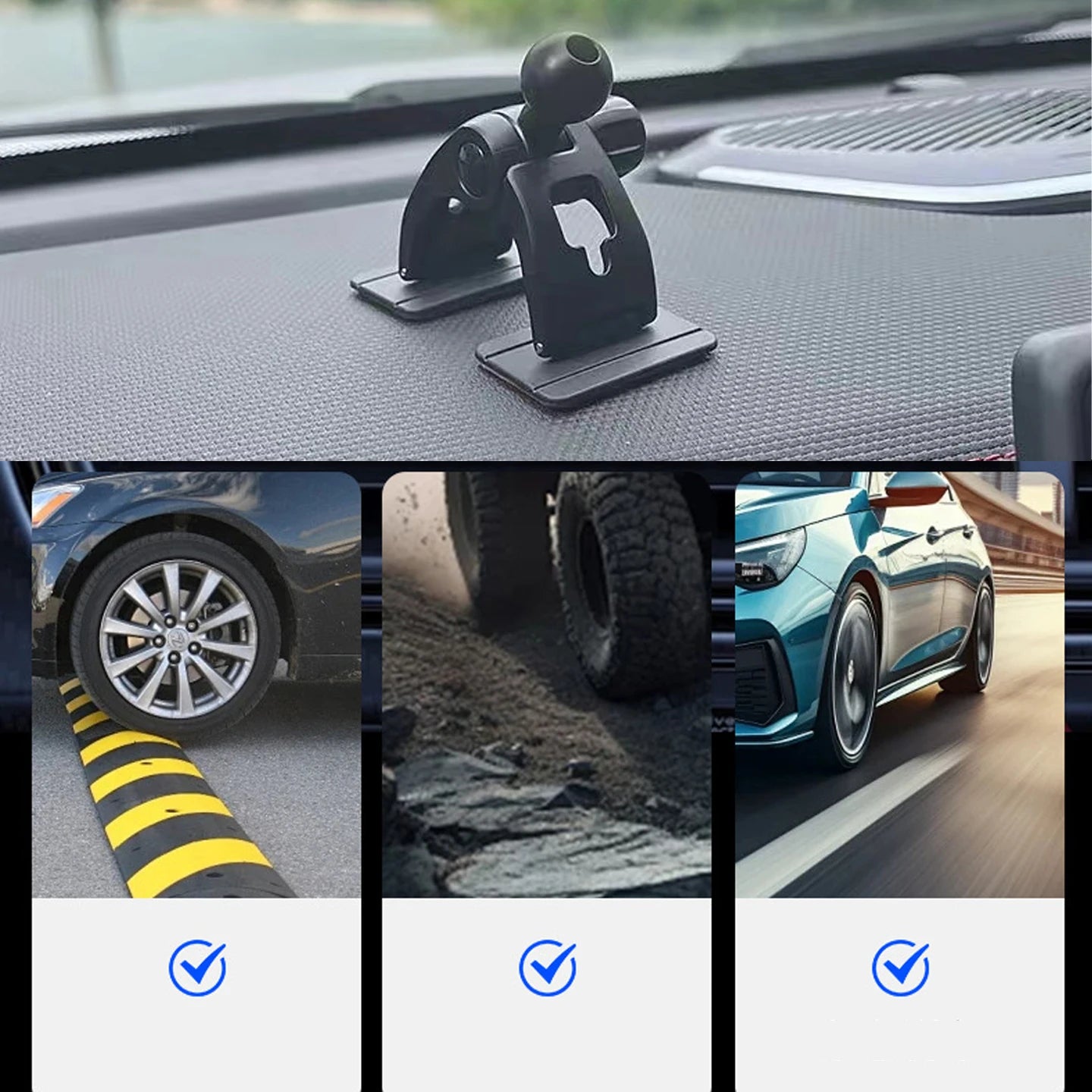 Magnetic Car Phone Holder | Strong Center Console Adhesive Mount for Secure Holding detail view