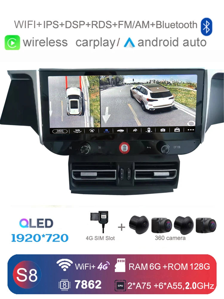 Car Radio for Porsche Macan 2010-2016 | Wireless CarPlay Android Auto 12.3" IPS 4G LT lifestyle view