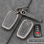 Leather Remote Key Chain Ring Case Cover Shell Protect For Toyota CHR Camry Corolla RA close-up view