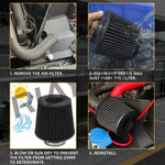 Universal 63/76/80mm Cone Air Intake Filter | Washable High Flow Cold Air Intake for lifestyle view