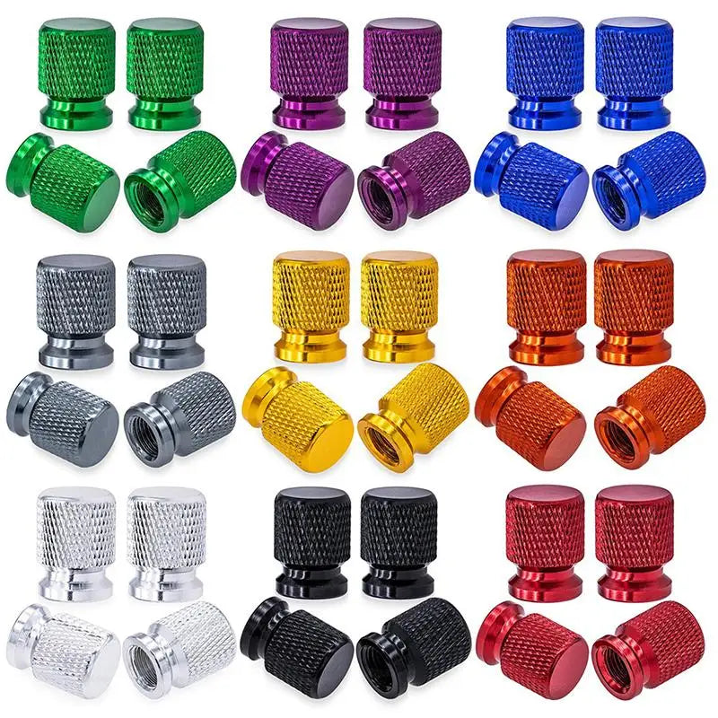 Anodized Aluminum Tire Valve Stem Caps | Universal Wheel Valve Covers for Cars, SUVs, Trucks & Motor
