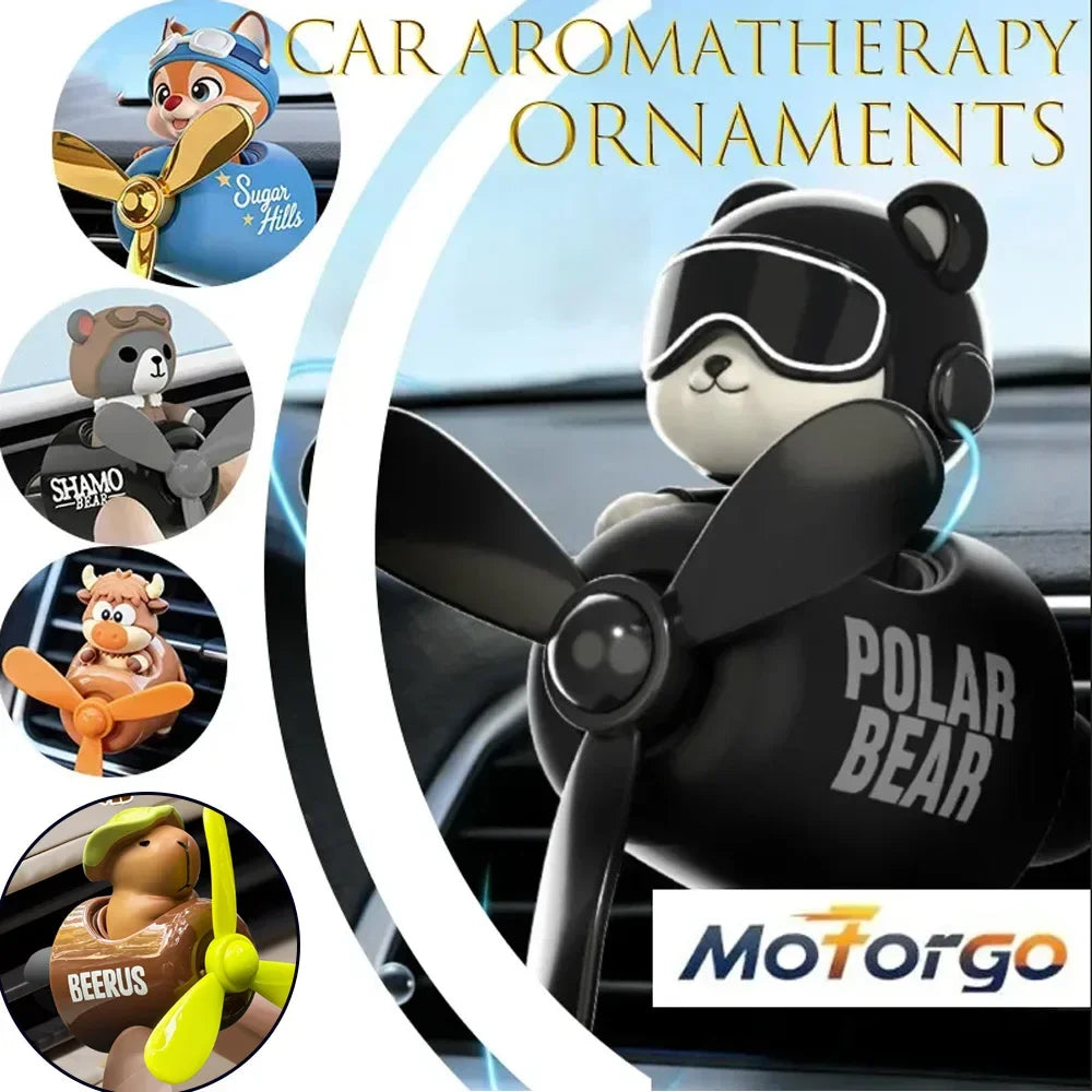 Pilot Bear Car Air Freshener Vent Clip | Cute DIY Perfume Diffuser for Car Air Outlet