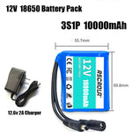 12V 18650 Lithium Battery Pack with BMS and Charger detail view