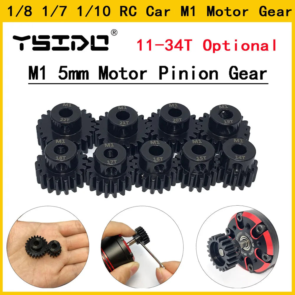 M1 5mm Steel Pinion Motor Gear for 1/10 1/8 1/7 RC Car