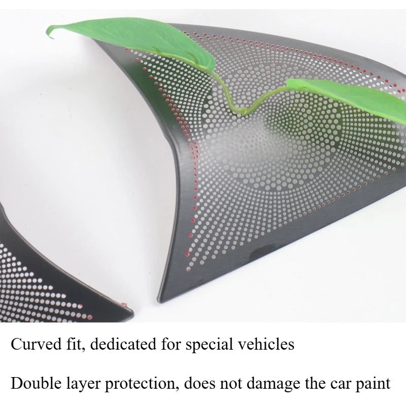 For Tesla Model Y Juniper 2025 Car Audio Speaker Cover Trim | Stainless Steel Sound Fr close-up view