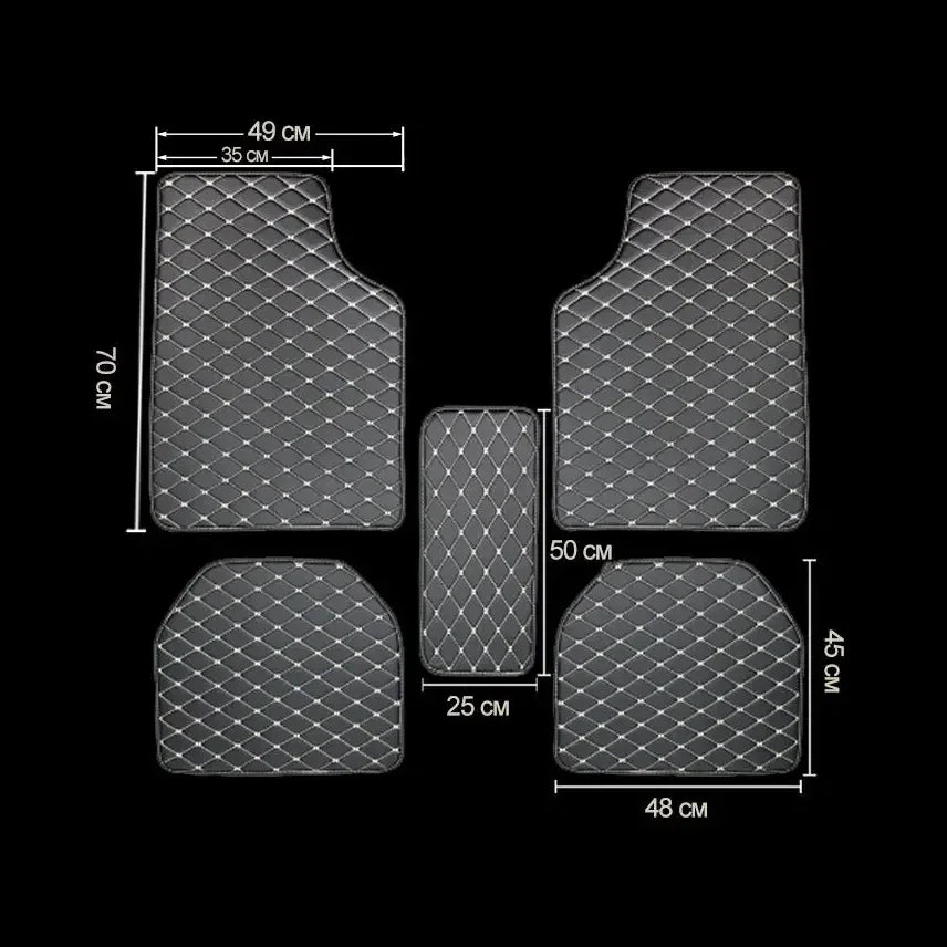 Car Floor Mats 5Pcs Universal Quality PU Leather Waterproof Auto Foot Pad Protector Auto detail view