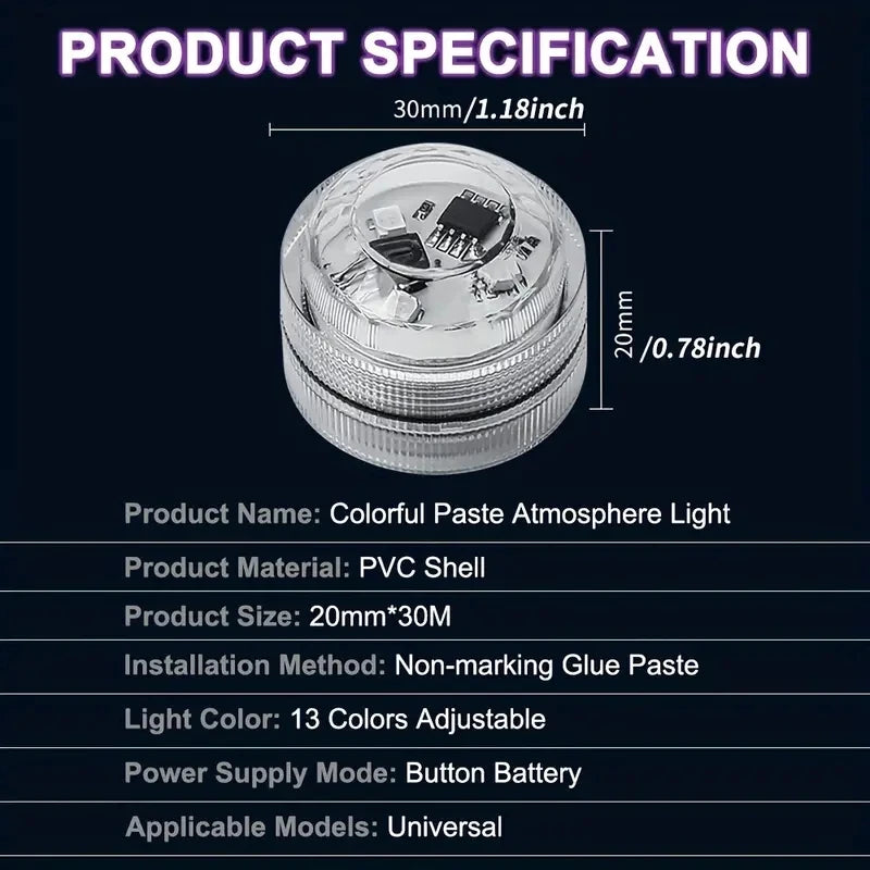 Adhesive RGB LED Atmosphere Lamp with Remote Control detail view