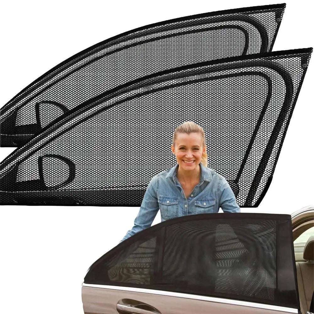 Car Side Window Sunshade Mesh Curtains 2 Pcs close-up view