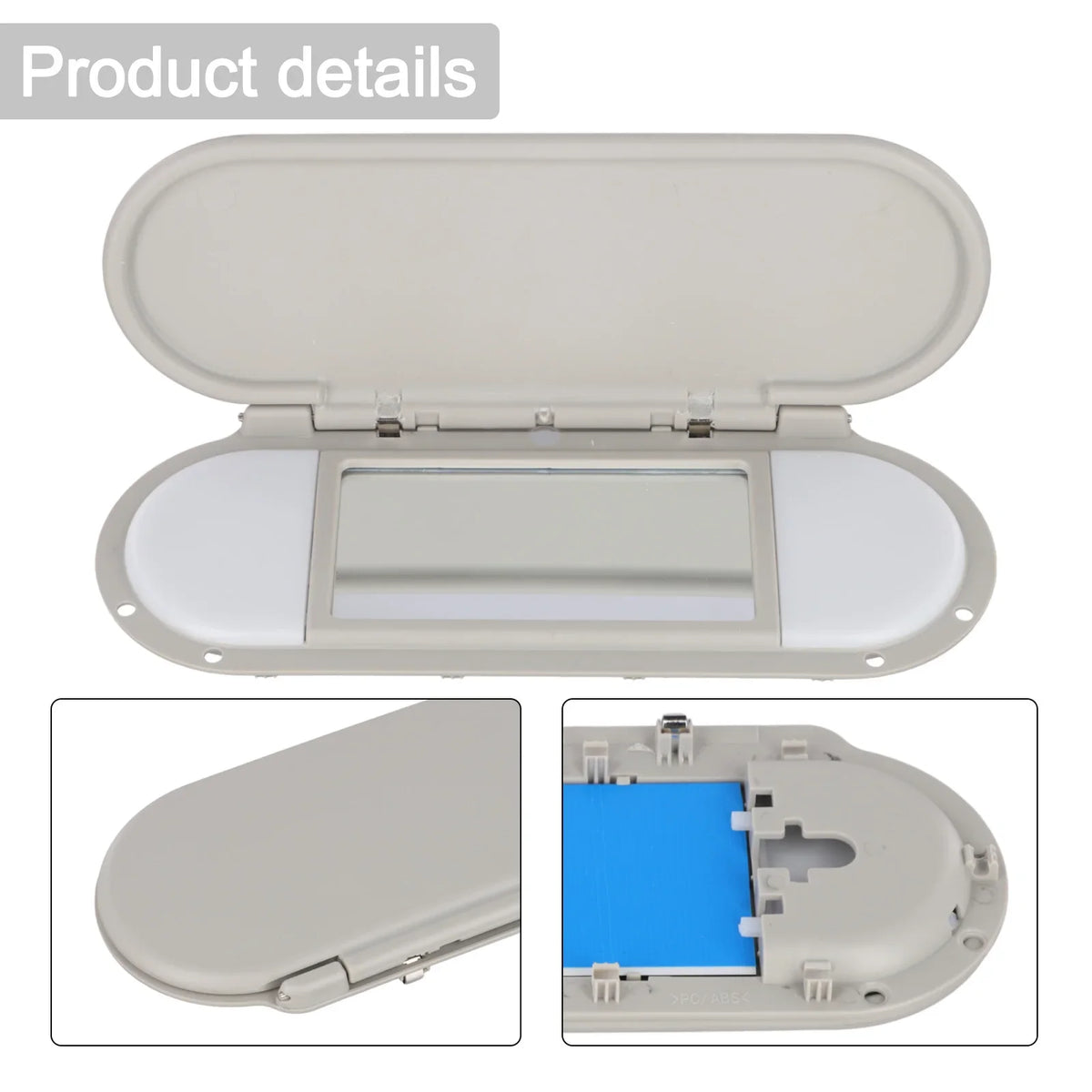 Gray Sun Visor Vanity Mirror Cover 51167366950 For MINI Cooper F55 F56 F60 2015-2022 Direct Replacement High Quality