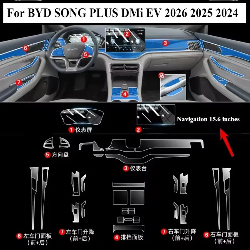 For BYD SONG PLUS DMi EV 2025 2026 PPF Protection Film Car Accessories Transparent additional angle