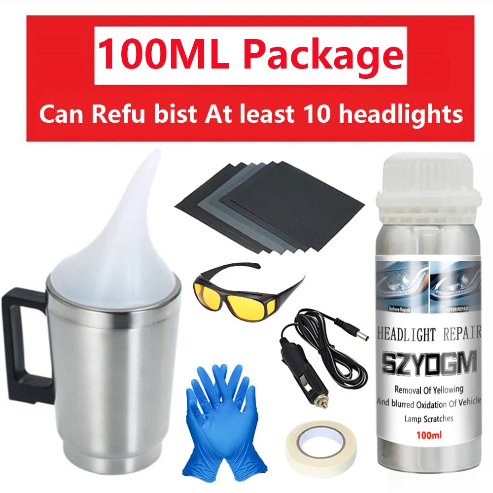 Car Headlight Restoration Kit Car Accessories Headlight Repair Polish Kit Headlamp Anti- detail view