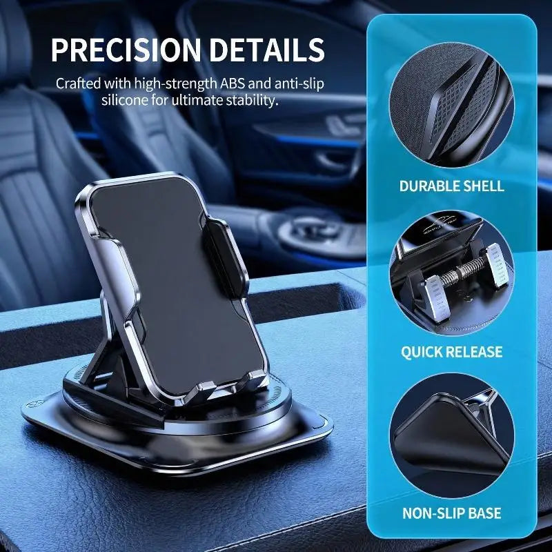 360 Rotating Car Dashboard Phone Holder Universal Sticky Auto Mount AntiSlip Stable St close-up view